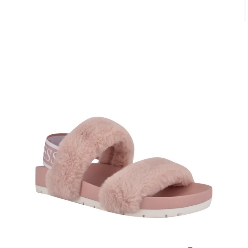 New GUESS Fabin Faux-Fur Sandal SZ 5
